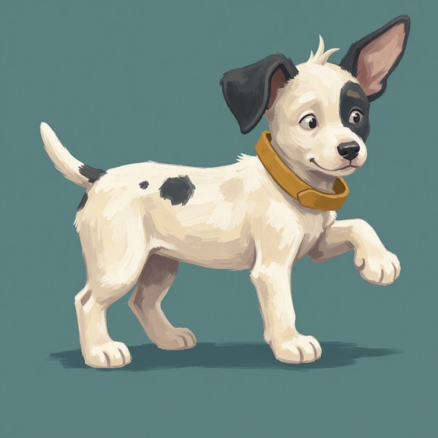 Pickle the puppy exploring, illustrating the chaos of the first months